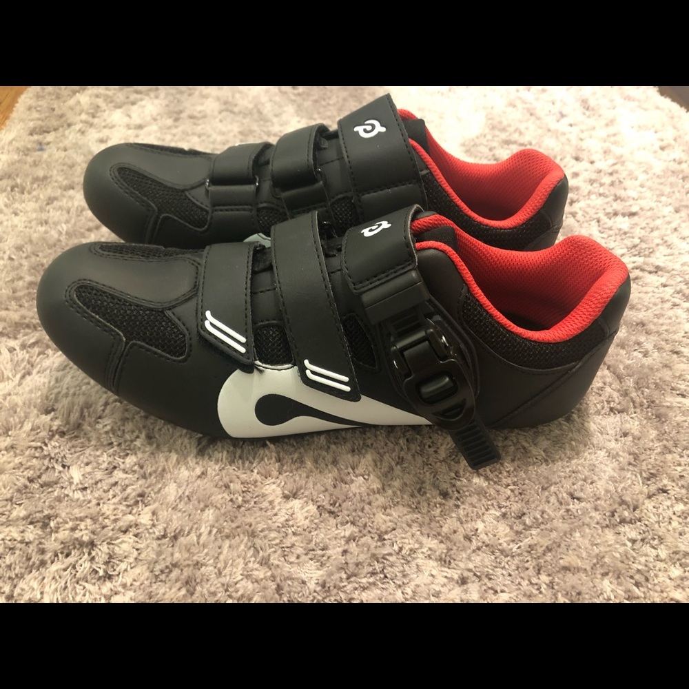 Peloton Black and Red Cycling Shoes